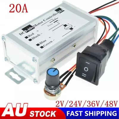 Reversible DC Motor Speed Controller Driver Controls 9V-60V 12V 24V 36V 48V 60V • $15.53