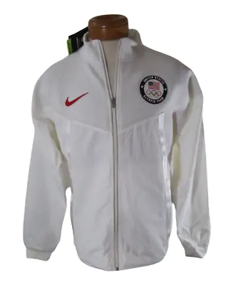 NWT Nike Team USA Olympic Windrunner Mens Medal Stand Jacket XL White MSRP$450 • $149.99