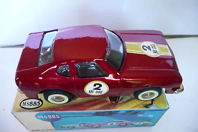 Tole Ms 885 70's Car - Sheet Metal Car Racer 70's Tin Toy Red China • $26.58