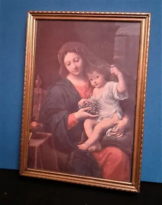 Vintage Mary And Jesus Picture In Metal Frame  • $14