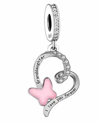 Granddaughter & Butterfly Charm Genuine 💜 925 Sterling Silver Gift • £16.99