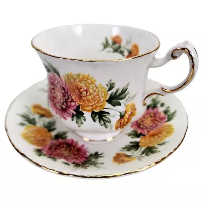 Paragon Teacup Saucer Majesty The Queen China Cup Montrose Chrysanthemum English • $8.77