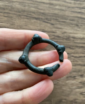 £60 • Buy Medieval. 13th Century. Bronze Annular Brooch With Four Animal Heads.
