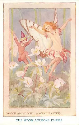 Fantasy Postcard Fairies In Our Garden Margaret Tarrant Wood Anemone Windflower • $12.49