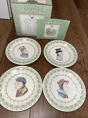 Pfaltzgraff The Circle Of Kindness Topsy Turvy Ceramic Plates - Set Of 4 Dishes • $16.60