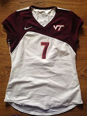 2009 Nike Virginia Tech Hokies Volleyball #7 White Game Worn Jersey • $14.99