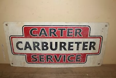 Vintage 1950's Carter Carbureter Service Gas Station Chevrolet 23  Metal Sign • $265