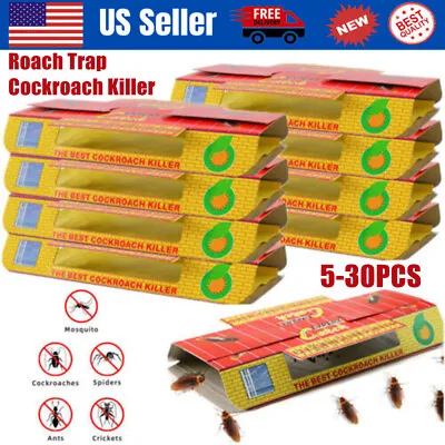Max 30 X Pest Roach Glue Trap Cockroach Killer Bait Catchers Indoor Office Motel • $30.95