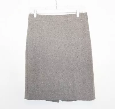 J CREW Wool Blend Skirt Womens Size 0 Gray Pencil Knee Length Lined Neutral • $21.76