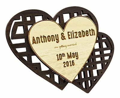 Personalized Save The Date Wooden Engraved Magnets 30 Rustic Wedding-oXG • $127.59