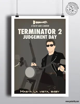 £4 • Buy TERMINATOR 2  Minimalist Art Movie Poster Minimal Printa Posteritty Hasta Vista