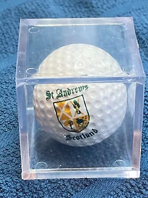 Vintage St. Andrews Scotland Golf Ball In Display Case Collectible • $10