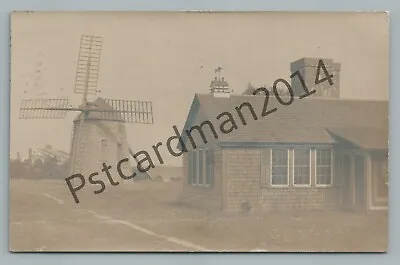 Windmill & Cape Cod House YARMOUTH Antique Photo—Marlin Weather Vane—Huntress 08 • $49.99