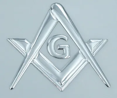 Mason Masonic Chrome Silver  Decal Emblem  3D Sticker Car Bike 2.5  • $4.99