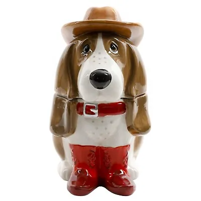 Pioneer Woman Cowboy Charlie Cookie Jar Red Boots Basset Hound Dog Canister • $37.92