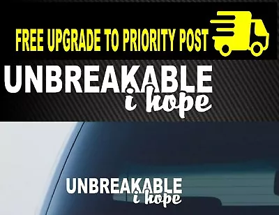 For TOYOTA HILUX 4x4 4WD UNBREAKABLE Decal Sticker 200mm • $7.99