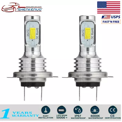 55W 5500LM H7 LED Headlight Bulb High/Low Beam Light 6000K White Replace Halogen • $25.96