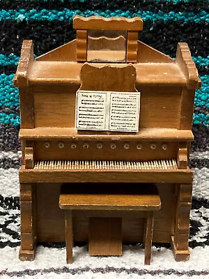 Dollhouse Miniature Shackman Piano W/ Bench Music Box Songs Of Spring Working • $24.99