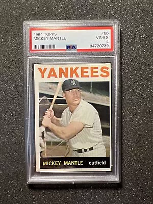 1964 Topps MICKEY MANTLE #50 New York Yankees VINTAGE - GRADED PSA 4 • $295