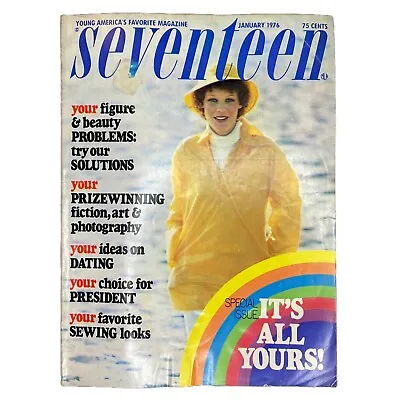 Seventeen Magazine January 1976 No Label Kevin Hooks 70's Teen Fashions Vintage • $20.95