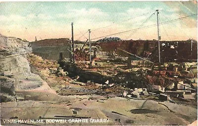 View Of Bodwell Granite Quarry Vinalhaven Maine Postcard • $8.82