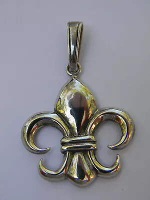 Vintage Fleur De Lis Pendant 925 Solid Sterling Silver From New Orleans Estate • $49.99