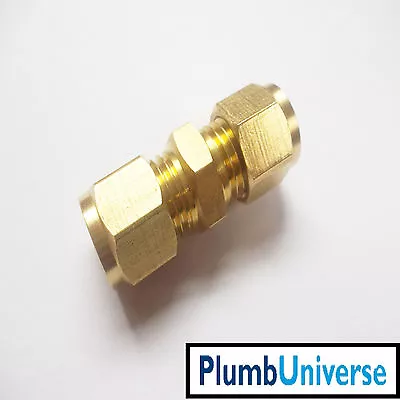 6mm Brass Compression Coupler Straight Plumbing • £2.50