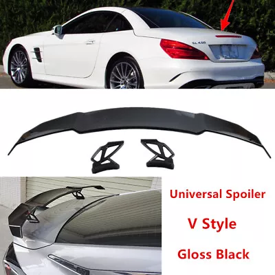 Fit For Mercedes SL 2013-2020 Rear Trunk Lip Spoiler Wing Painted Black V Style • $99.88