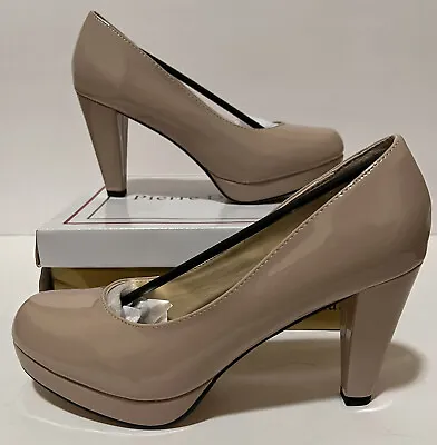Womens Ladies Nude Taupe Concealed Platform Stiletto High Heels Shoes Sz 10 • $26.99
