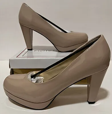 Womens Ladies Nude Taupe Concealed Platform Stiletto High Heels Shoes Sz 6.5 • $30.99