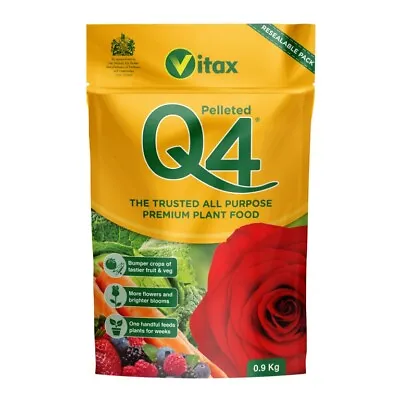 Vitax Q4 Pelleted Multi Purpose Fertiliser 0.9kg Resealable Pouch • £6.94