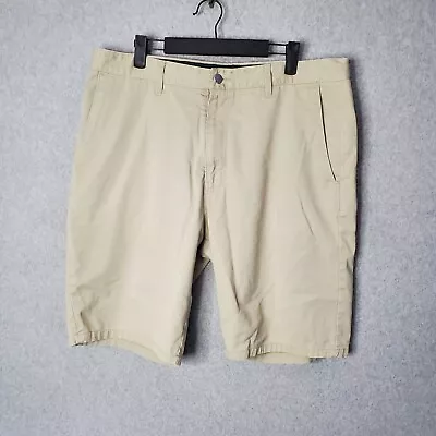 Volcom Shorts Skate Surf Men's Size 36 Beige Flat Front 10  Inseam Cotton Chino • $14.98