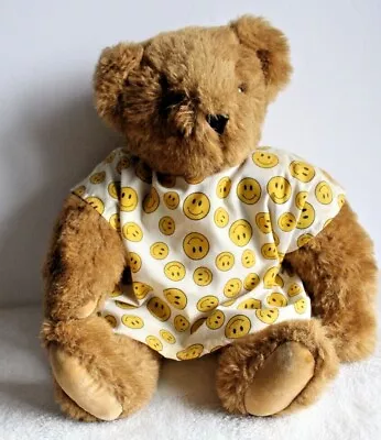 The Vermont Teddy Bear Company Brown Jointed 16” Plush Bear With Hospital Gown • $12.99