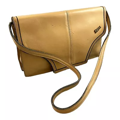 Vintage John Romain Shoulder Purse Clutch Light Brown Leather Snap Closure READ • $34.99