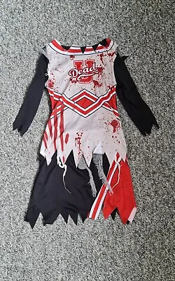 Girls Zombie Cheerleader Costume 7-8 Years • £2.50