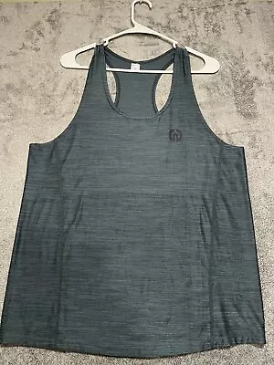 Neleus Y Back Tank Top Shirt Mens-M Heather Grey WorkoutExerciseRunning EUC. • $7.65