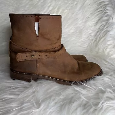 Madewell Apple Butter Biker Harness Boots Womens Size 7.5 • $119