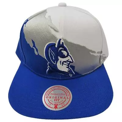 New Duke Blue Devils Mens Mitchell & Ness Flatbrim Snapback Paintbrush Hat $36 • $27.71