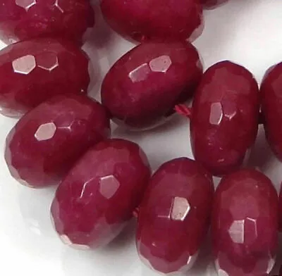 Natural Huge 6x10mm Faceted Brazil Red Ruby Gemstone Rondelle Loose Beads 15'' • $8.99