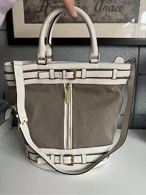 Michael Kors KINGSBURY Medium Tote Bag Beige Jacquard • $99