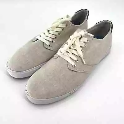 Original Penguin Mens Beige Dressy Or Casual Low Top Canvas Sneakers Shoes Sz 13 • $18