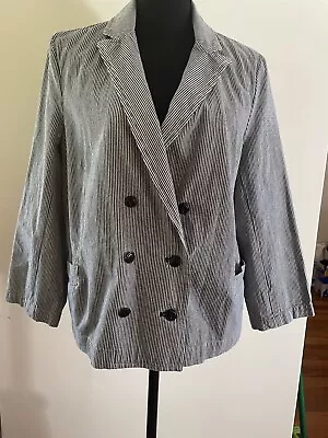 Sussan Ladies Size 16 Striped Cotton Jacket • $4.99