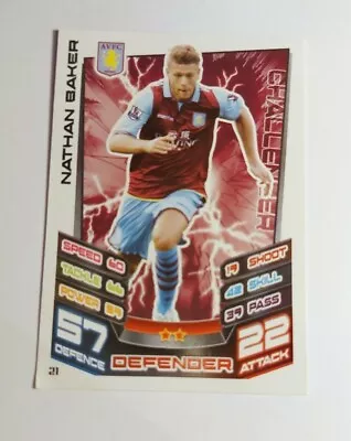Match Attax Premier League 2012/13 Nathan Baker Aston Villa No 21 Base Card  • £0.99