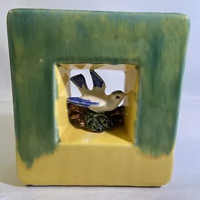 McCoy Pottery Square Bird Vase Planter 6 1/2” Inches Tall • $27.99