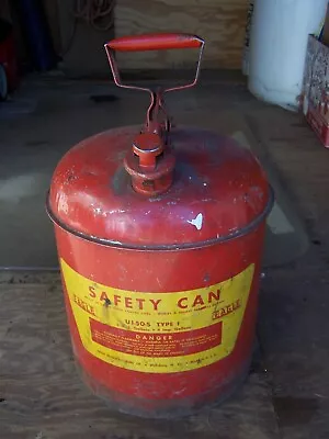 Vintage Metal EAGLE U1-50S TYPE I - 5 Gallon US Safety Gas Gasoline Can • $39.99