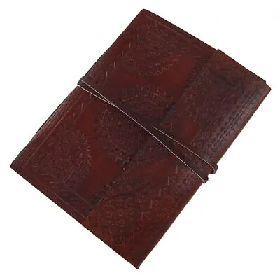 Medieval Circular Embossed Leather-Bound Blank Journal Diary - Vintage Notebook • $19.99