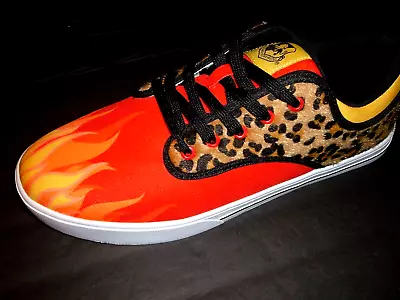 Vlado Men's Sz 10  Leopard Print Lifestyle Flames Sneakers Limited Edition NWT • $59.99