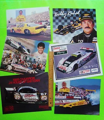 6 Diff RACE CAR HERO CARDS Brochure 1980 To 1992 Lola PORSCHE 962 Jaguar DAYTONA • $4.18