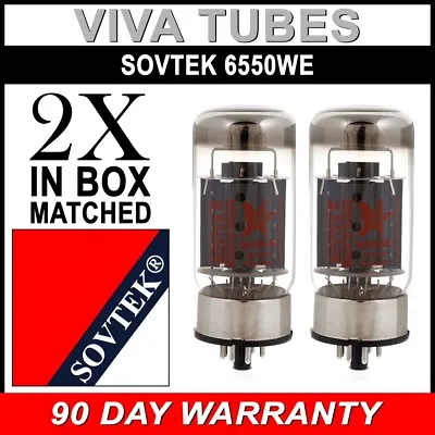 $237.38 • Buy Brand New Plate Current Matched Pair (2) Sovtek 6550WE Vacuum Tubes
