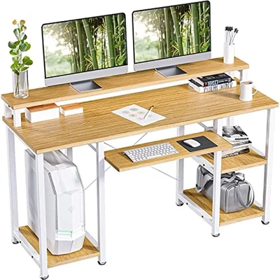 $149.99 • Buy Computer Desk 47 Inch Home Office Desk With Monitor Stand Keyboard Tray Shelves
